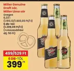 Interspar Miller Genuine Draft sör, Miller Lime sör ajánlat