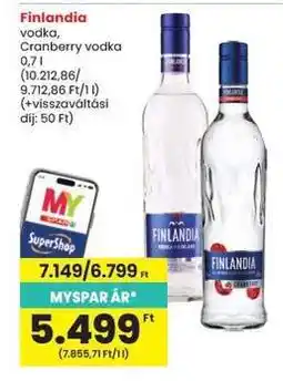 Interspar Finlandia vodka, Cranberry vodka ajánlat