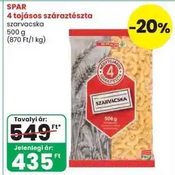 Spar SPAR 4 tojásos száraztészta ajánlat