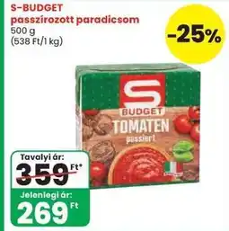Spar S-BUDGET passzírozott paradicsom ajánlat