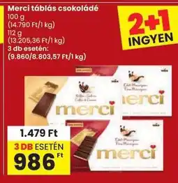Spar MERCI TÁBLÁS CSOKOLÁDÉ ajánlat