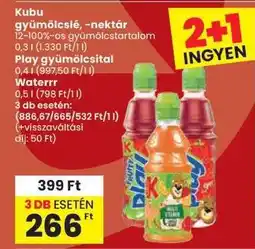 Spar Kubu gyümölcslé, -nektár ajánlat