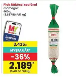 Spar PICK Rákóczi szalámi ajánlat