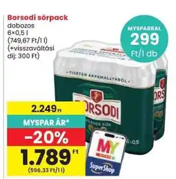 Spar Borsodi sörpack ajánlat