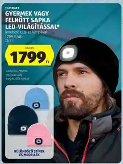 ALDI Gyermek vagy felnőtt sapka LED-világítással ajánlat