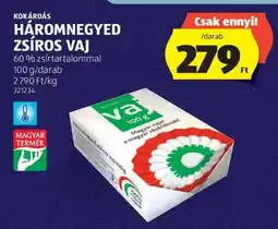 ALDI Kokárdás Háromnegyed Zsíros Vaj ajánlat