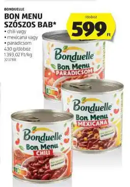 ALDI Bonduelle Bon menu szószos bab ajánlat