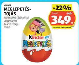ALDI KINDER MEGLEPETÉS TOJÁS ajánlat
