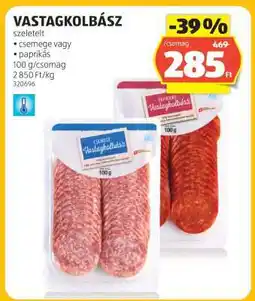 ALDI VASTAGKOLBÁSZ ajánlat