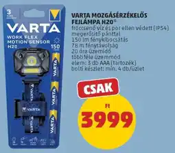 PENNY VARTA Mozgásérzékelős Fejlámpa H20 ajánlat