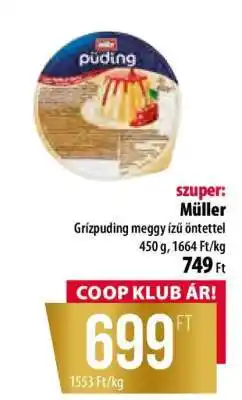 Coop Müller grízpuding meggy ízű öntettel ajánlat