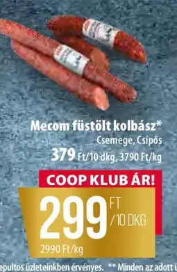 Coop Mecom füstölt kolbász ajánlat