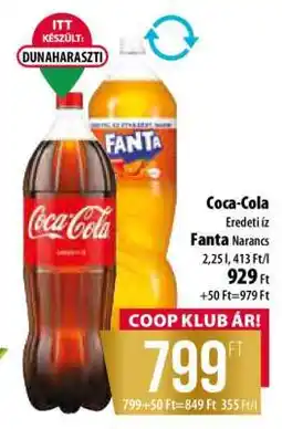 Coop Coca-Cola Eredeti íz / Fanta Narancs ajánlat