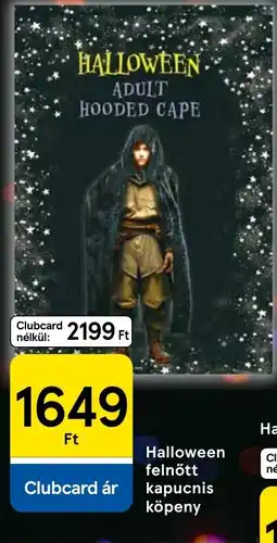 Tesco Halloween felnőtt kapucnis köpeny ajánlat