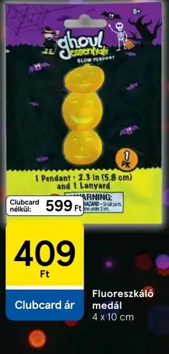Tesco Ghoul essentials fluoreszkáló medál ajánlat