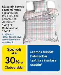 Tesco Rózsaszín kockás ágyneműhuzat ajánlat