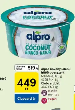 Tesco Alpro növényi alapú hűtött desszert ajánlat