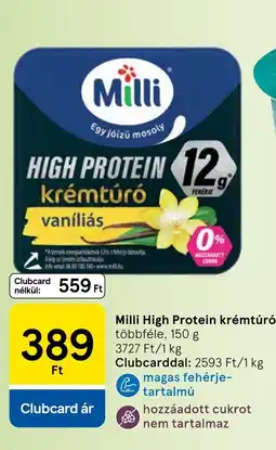 Tesco Milli high protein krémtúró ajánlat
