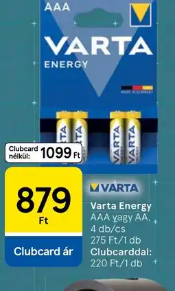 Tesco Varta energy ajánlat