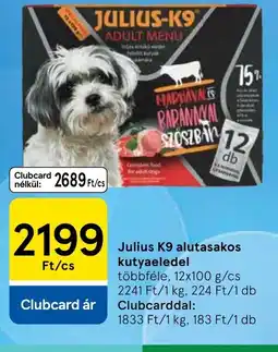Tesco Julius k9 alutasakos kutyaeledel ajánlat