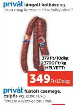 PRIVÁT Privát lángolt kolbász ajánlat