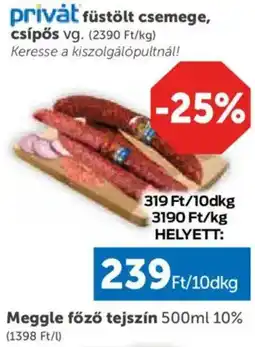 PRIVÁT Privát füstölt csemege ajánlat