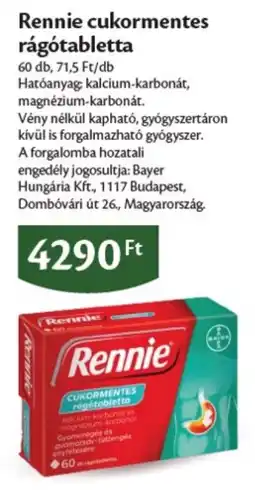 EcoFamily Rennie cukormentes ragótabletta ajánlat
