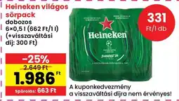 Spar Heineken világos sörpack ajánlat