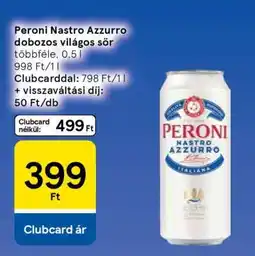 Tesco Peroni Nastro Azzurro dobozos világos sör ajánlat