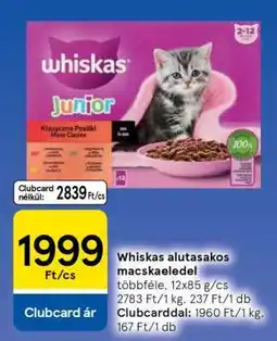 Tesco Whiskas alutasakos macskaeledel ajánlat