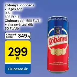 Tesco Kőbányai dobozos világos sör ajánlat