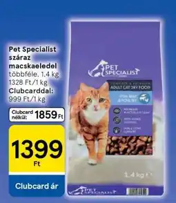 Tesco Pet Specialist száraz macskaeledel ajánlat
