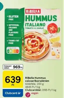 Tesco RiBella Hummus csicseriborsókrém ajánlat