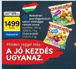 Tesco Nádudvari gyorsfagyasztott, sajtos-zöldséges rántott snack ajánlat