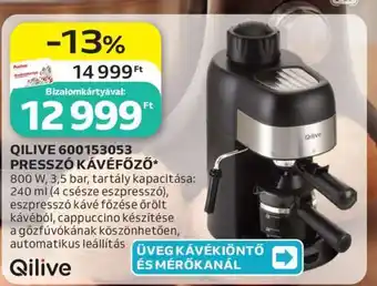 QILIVE 600153053 PRESSZÓ KÁVÉFŐZŐ