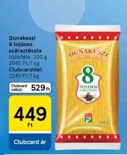 Tesco Dunakeszi 8 tojásos száraztészta ajánlat