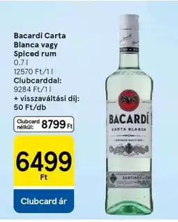 Tesco Bacardí Carta Blanca vagy Spiced rum ajánlat