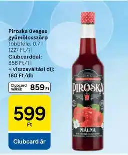 Tesco Piroska üveges gyümölcsszörp ajánlat