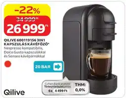 Auchan QILIVE 600119156 3IN1 KAPSZULÁS KÁVÉFŐZŐ ajánlat