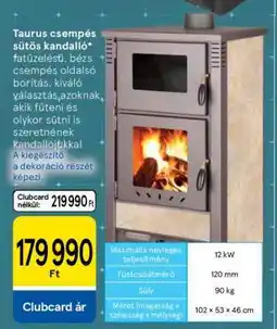 Tesco Taurus csempés sütős kandalló ajánlat