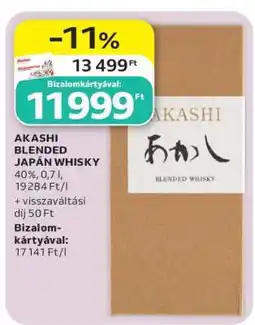 Auchan AKASHI BLENDED JAPÁN WHISKY ajánlat