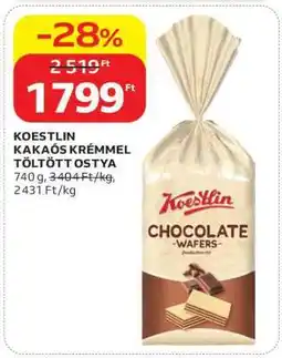 Auchan KOESTLIN KAKAÓS KRÉMMEL TÖLTÖTT OSTYA ajánlat