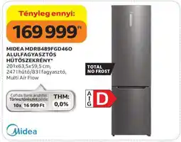 Auchan MIDEA MDRB489FGD460 ALULFAGYASZTÓS HŰTŐSZEKRÉNY ajánlat