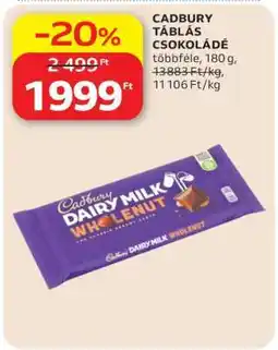 Auchan Cadbury táblás csokoládé ajánlat
