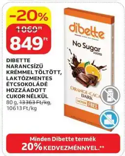 Auchan Dibette Narancsí Krémmel Töltött Étcsokoládé ajánlat