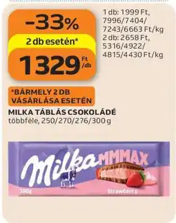 Auchan MILKA Táblás csokoládé ajánlat