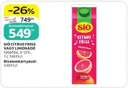 Auchan SIÓ CITRUS FRISS VAGY LIMONÁDÉ ajánlat