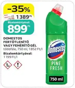 Auchan DOMESTOS FERTŐTLENÍTŐ VAGY FEHÉRÍTŐ GÉL ajánlat
