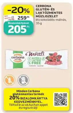 Auchan Cerbona Glutén- és Laktózmentes Müzliszelet ajánlat
