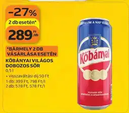 Auchan Kőbányai Világos Dobozos Sör ajánlat
